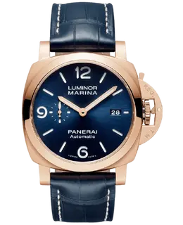 Panerai Luminor Marina 18kt Rose Gold 44mm Blue Dial Men's Watch pam01112