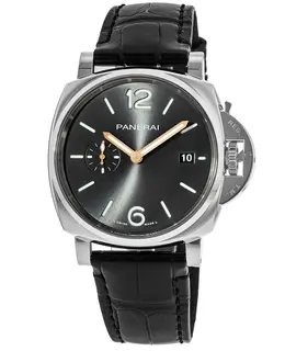 Panerai Luminor Due 42mm Grey Dial Leather Strap Men's Watch pam01250