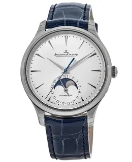 Jaeger LeCoultre Master Ultra Thin Moon Silver Dial Leather Strap Men's Watch q1248420