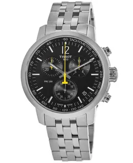 Tissot PRC 200 Quartz Chronograph Black Dial Steel Men's Watch t114.417.11.057.00