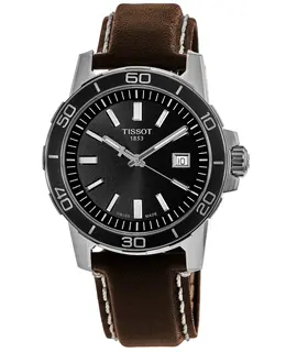Tissot Supersport Black Dial Leather Strap Men's Watch t125.610.16.051.00