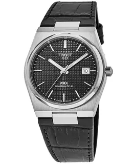Tissot PRX Powermatic 80 Black Dial Leather Strap Men's Watch t137.407.16.051.00