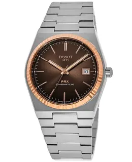 Tissot PRX Powermatic 80 Brown Dial Steel and 18K Gold Men's Watch t931.407.41.291.00