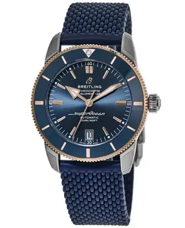 Breitling Superocean Heritage 42 Blue Dial Rose Gold & Steel Rubber Strap Men's Watch ub2010161c1s1