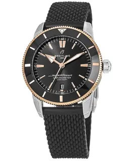 Breitling Superocean Heritage II Automatic 44 Rose Gold & Steel Black Dial Rubber Strap Men's Watch ub2030121b1s1