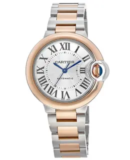 Cartier Ballon Bleu 36mm 18kt Rose Gold & Steel Women's Watch w2bb0033