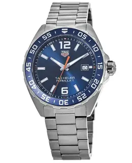 Tag Heuer Formula 1 Quartz 43mm Blue Dial Steel Band Men's Watch waz1010.ba0842