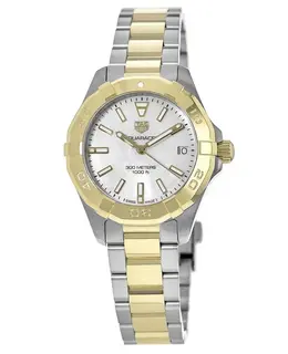 Tag Heuer Aquaracer Lady 300M 32MM Yellow Gold & Steel Women's Watch wbd1320.bb0320
