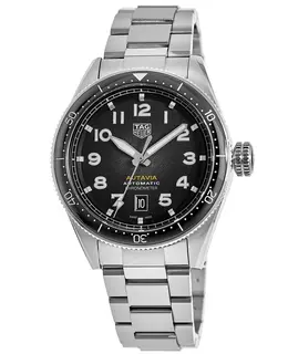 Tag Heuer Autavia Calibre 5 Chronometer Black Dial Steel Men's Watch wbe5114.eb0173
