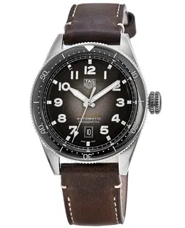 Tag Heuer Autavia Calibre 5 Chronometer Black Dial Brown Leather Strap Men's Watch wbe5114.fc8266