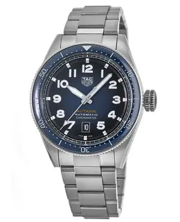 Tag Heuer Autavia Calibre 5 Chronometer 42mm Blue Dial Men's Watch wbe5116.eb0173