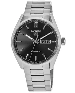 Tag Heuer Carrera Calibre 5 Day-Date Black Dial Steel Men's Watch wbn2010.ba0640