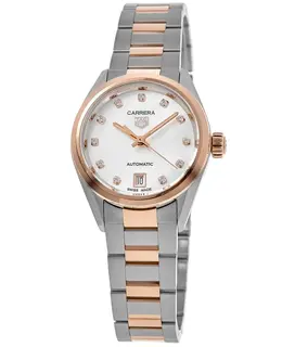 Tag Heuer Carrera Automatic Diamond Dial Rose Gold & Steel Women's Watch wbn2450.bd0569