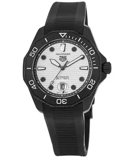 Tag Heuer Aquaracer 300M Automatic White Dial Rubber Strap Men's Watch wbp201d.ft6197