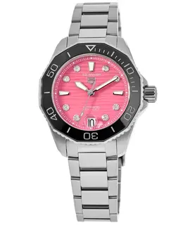 Tag Heuer Aquaracer Professional 300 Date Pink Diamond Dial Steel Women's Watch wbp231j.ba0618