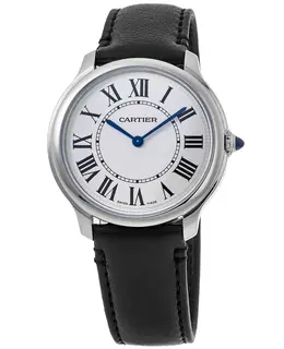 Cartier Ronde Must De Cartier 36mm Leather Strap Women's Watch wsrn0031