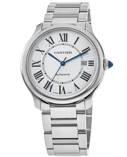 Cartier Ronde Must De Cartier 40mm Silver Dial Steel Men's Watch wsrn0035