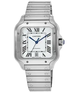 Cartier Santos De Cartier Silver Dial Stainless Steel Men's Watch wssa0018