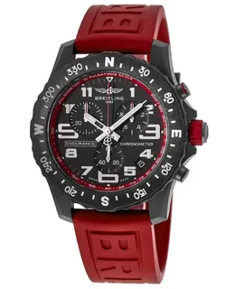 Breitling Professional Endurance Pro Black Chronograph Dial Red Rubber Strap Men's Watch x82310d91b1s1