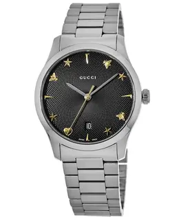 Gucci G-Timeless Quartz Black Dial Steel Unisex Watch ya1264029