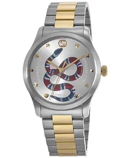 Gucci G-Timeless Silver Dial Two-Tone Women's Watch ya1264075