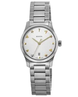 Gucci G-Timeless Silver Dial 27mm Steel Women's Watch ya126572a