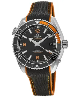 Omega Seamaster Planet Ocean 600M 43.5mm Master Chronometer Black & Orange Dial Fabric Strap Men's Watch 215.32.44.21.01.001