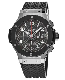 Hublot Big Bang 44mm Black Chronograph Ceramic Bezel Rubber Strap Men's Watch 301.sb.131.rx