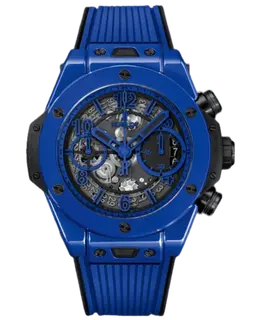 Hublot Big Bang Unico Blue Magic Skeleton Dial Rubber Strap Men's Watch 441.es.5119.rx