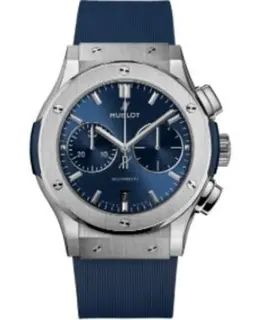 Hublot Classic Fusion Chronograph 45mm Blue Dial Rubber Strap Men's Watch 521.nx.7170.rx