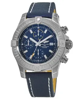 Breitling Avenger Chronograph 45 Blue Dial Blue Leather Strap Men's Watch a13317101c1x2