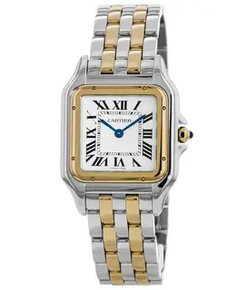 Cartier Panthere de Cartier Medium Silver Dial Yellow Gold and Stainless Steel Women's Watch w2pn0007
