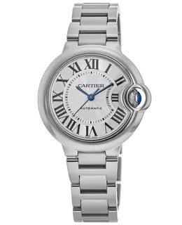 Cartier Ballon Bleu 33mm Silver Dial Steel Women's Watch wsbb0044