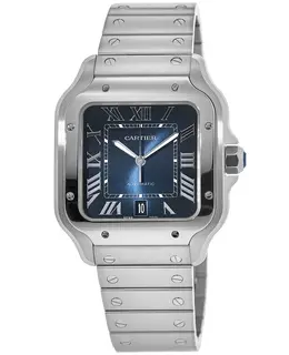Cartier Santos De Cartier Large Blue Dial Stainless Steel Men's Watch wssa0030
