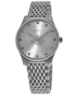 Gucci G-Timeless Silver Dial Stainless Steel Women's Watch ya1264153