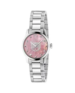 Gucci G-Timeless Pink Mother of Pearl Dial Stainless Steel Women's Watch ya1265013