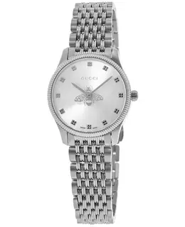 Gucci G-Timeless Silver Dial Stainless Steel Women's Watch ya1265019