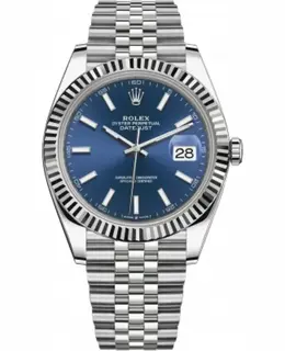 Rolex Datejust 41 Steel & White Gold Blue Index Dial Jubilee Bracelet Men's Watch m126334-0002
