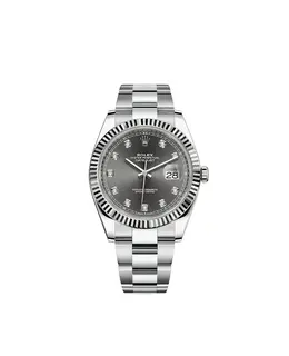 Rolex Datejust 41 Dark Rhodium Diamond Dial Men's Watch m126334-0005