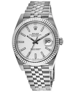 Rolex Datejust 41 Steel & White Gold White Dial Jubilee Bracelet Men's Watch m126334-0010