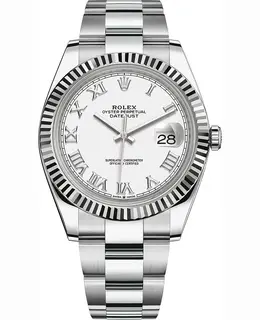 Rolex Datejust 41 Stainless Steel White Roman Dial Men's Watch m126334-0023