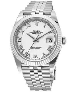 Rolex Datejust 41 Stainless Steel White Roman Dial Men's Watch m126334-0024