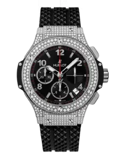 Hublot Big Bang 41mm Black Dial Diamond Black Rubber Strap Men's Watch 341.sx.130.rx.174