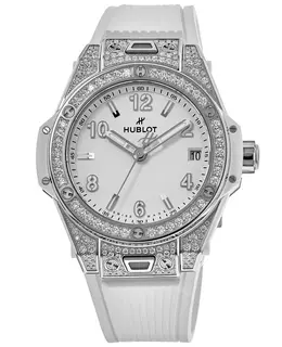 Hublot Big Bang One Click White Dial Diamond Rubber Strap Women's Watch 465.se.2010.rw.1604