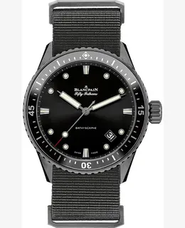 Blancpain Fifty Fathoms Bathyscaphe Automatic Black Dial Men's Watch 5000-0130-naba