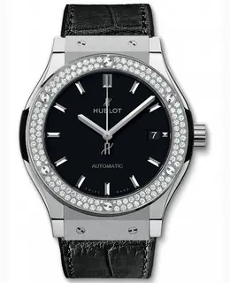 Hublot Classic Fusion Automatic Black Diamond Dial Black Leather Men's Watch 511.nx.1171.lr.1104