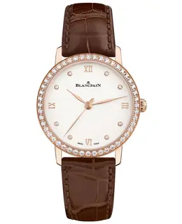 Blancpain Villeret Ultra Slim Automatic Diamond Silver Dial Women's Watch 6104-2987-55a