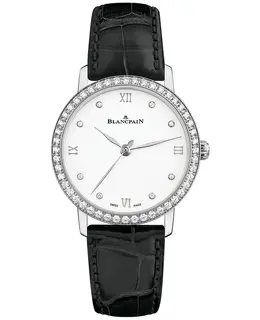 Blancpain Villeret Ultra Slim Automatic Diamond Silver Dial Women's Watch 6104-4628-55a