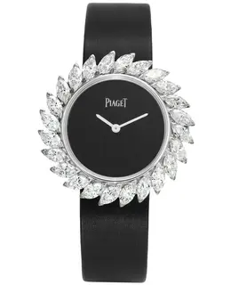 Piaget Limelight Gala Black Dial Diamond Black Satin Strap Women's Watch g0a41252