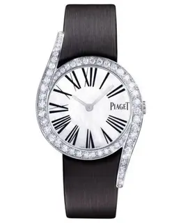 Piaget Limelight Gala Mother of Pearl Dial Diamond Black Satin Strap Women's Watch g0a41260